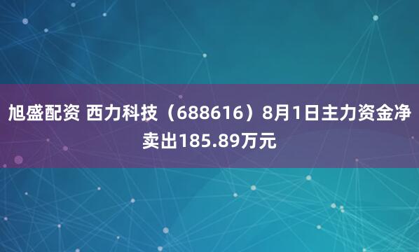 旭盛配资 西力科技（688616）8月1日主力资金净卖出185.89万元
