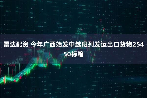 雷达配资 今年广西始发中越班列发运出口货物25450标箱